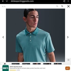 Nike Tour Perfomance Men's Striped Aqua Polo Shirt